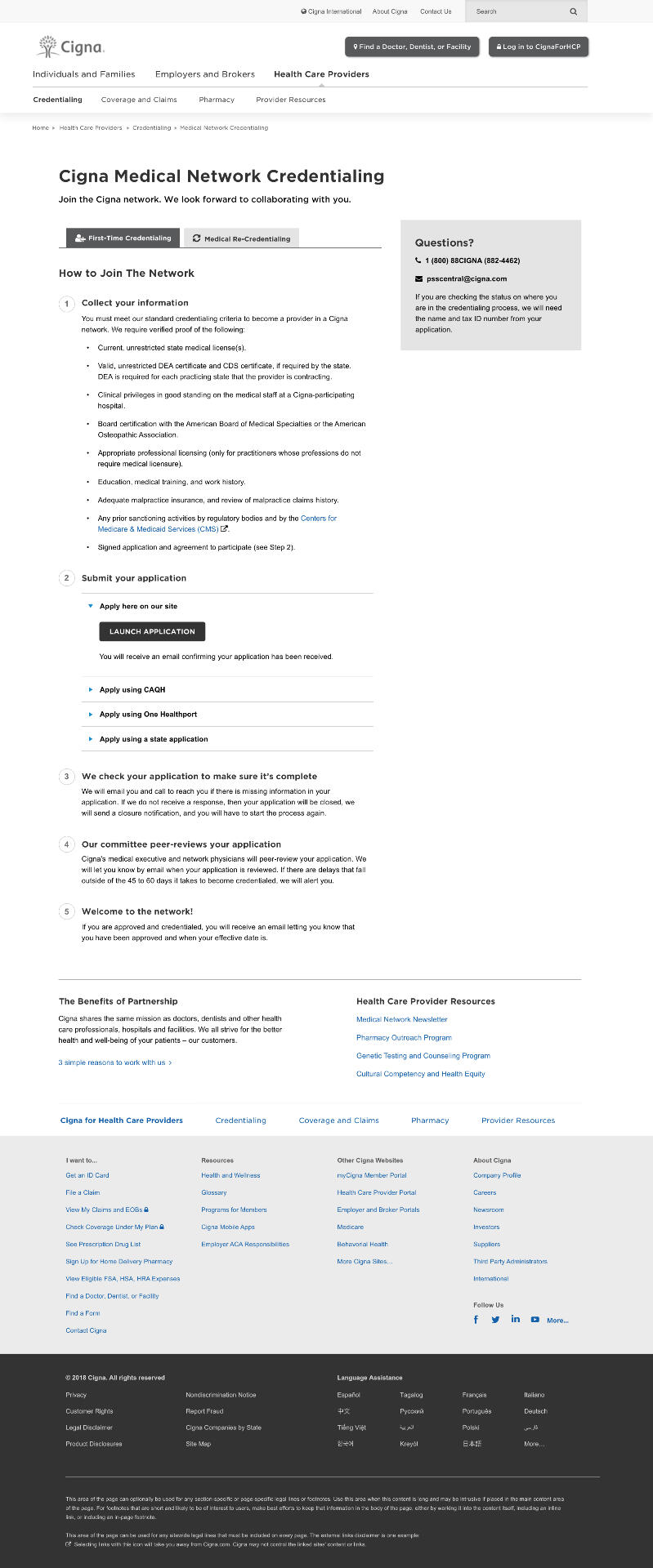 Cigna Health Care Providers Page