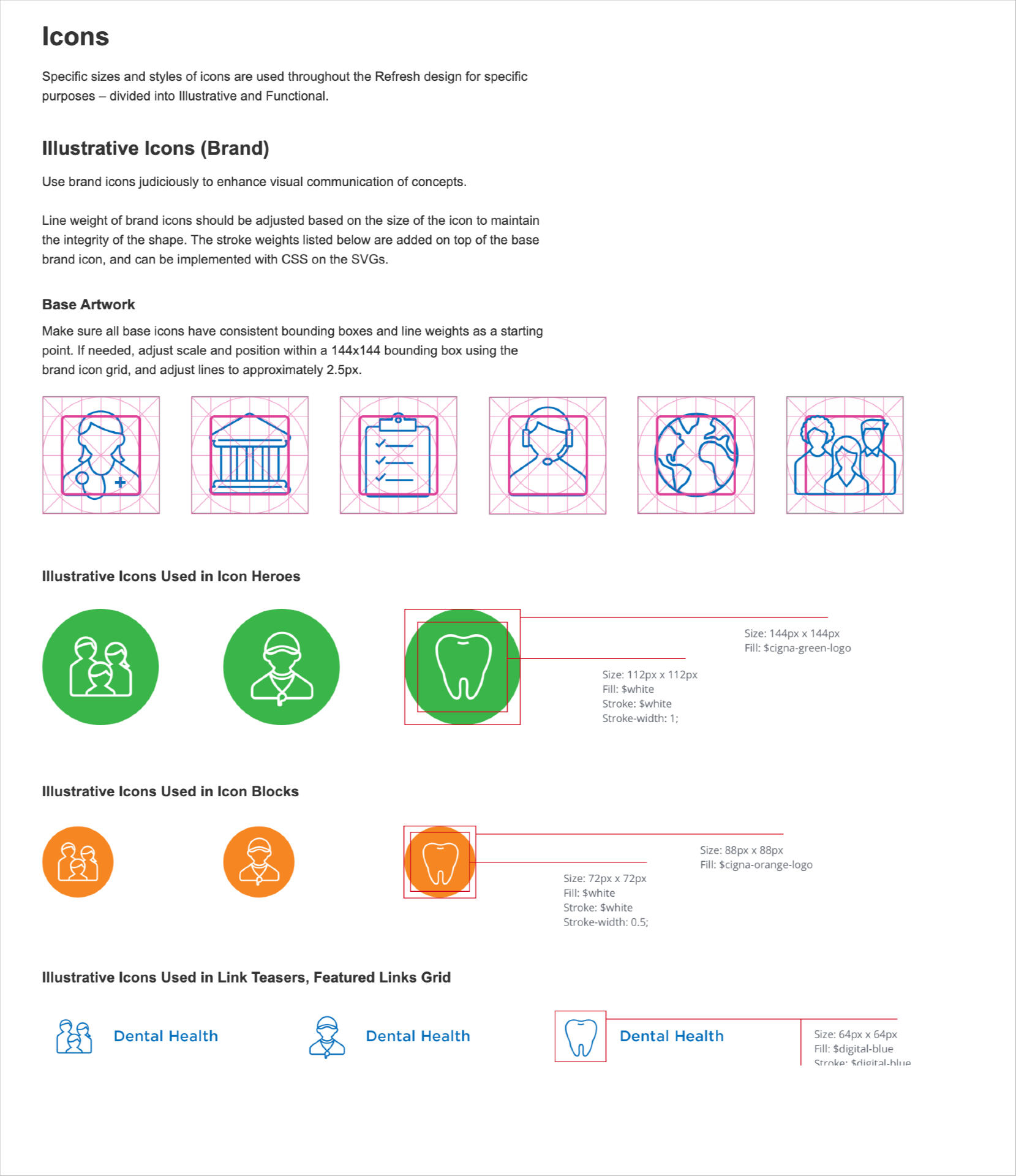 Cigna Design System Icon Specs